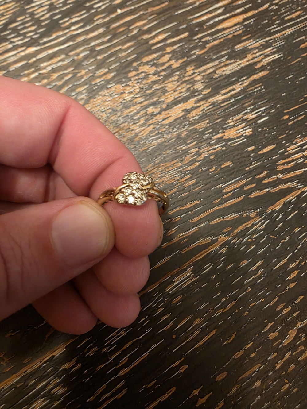 Gold Floral Cluster Ring with Diamonds